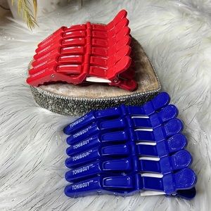 NWT 2 Sets 6pcs Red and Blue Hair Sectioning Clip Clamp Hair Grip Hairdressing